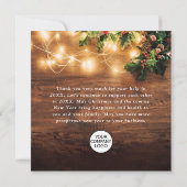 ミスタルトーブランチ素朴クリスマスグリーティングホリデー サンキューカード (裏面)