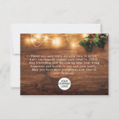 ミスタルトーブランチ素朴クリスマスグリーティングホリデー サンキューカード (裏面)