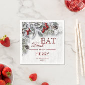 ミスタルトーブランチ素朴メリークリスマスホリデー スタンダードカクテルナプキン (インサイチュ)