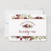 ミスタルトーマナーウィンターシ結婚ックのテーブル番号 招待状 (裏面)