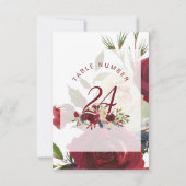 ミスタルトーマナーウィンターシ結婚ックのテーブル番号 招待状 (裏面)