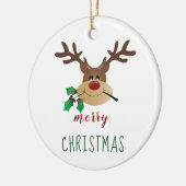 ミスタントウが入ったかわいいマンガのトナカイ セラミックオーナメント (左)
