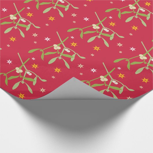 ミスタントウのグラフィック赤い緑のクリスマスラッピング ラッピングペーパー (角)
