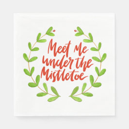 ミスタントウの下で私に会う – クリスマスリース スタンダードランチョンナプキン