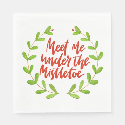 ミスタントウの下で私に会う – クリスマスリース スタンダードランチョンナプキン (正面)