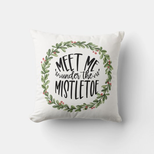 ミスタントウの水の色のリースの下で私を満たす クッション (正面)