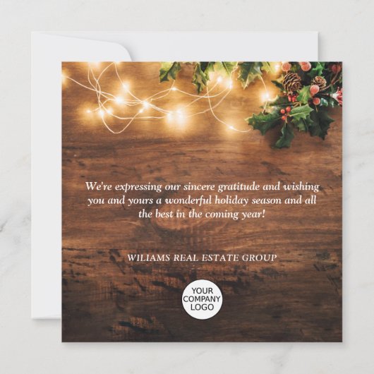 ミスタントウ枝ウッドクリスマスグリーティ企業のング カード (裏面)