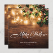 ミスタントウ枝素朴クリスマスグリーティングウッド シーズンカード (正面/裏面)