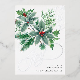 ミスタントウ輝くクリスマスグリーティングシルバー 箔シーズンカード