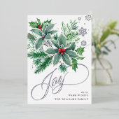 ミスタントウ輝くクリスマスグリーティングシルバー 箔シーズンカード (立ち正面)