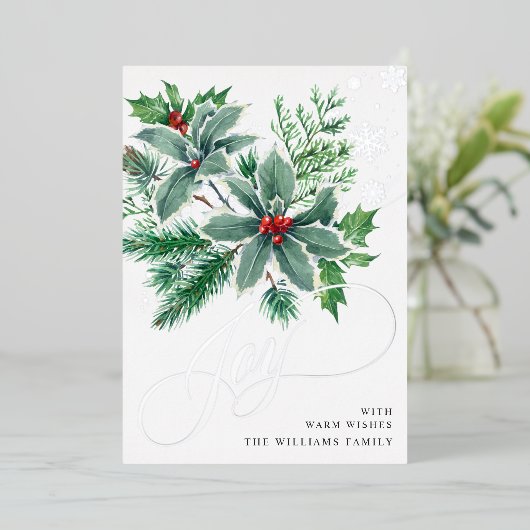 ミスタントウ輝くクリスマスグリーティングシルバー 箔シーズンカード (立ち正面)