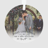 ミスタントウtwig初めてのクリスマスミスター&ミセス写真 オーナメント (裏面)