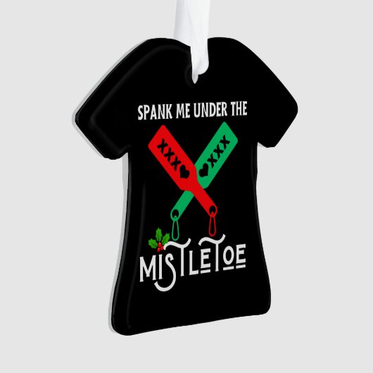ミスタントクリスマスのセーターの下で私を引っ張る オーナメント (正面)