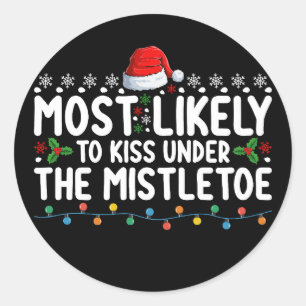 ミスタントクリスマスの下でキスする可能性が高い ラウンドシール
