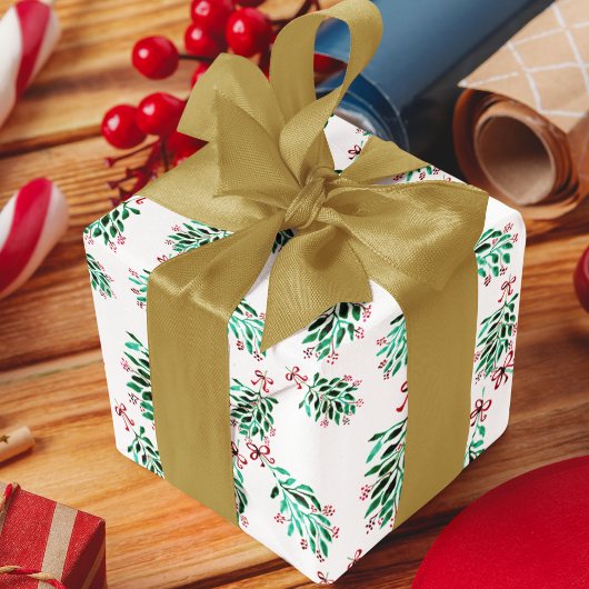 ミスタントパタン手描きクリスマスウォーター色 ラッピングペーパーシート