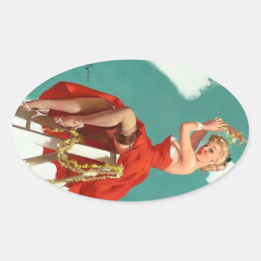 ミスタントピンの下で 楕円形シール (正面)