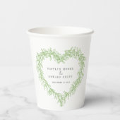 ミスタントラインのアートグリーン冬の結婚式カスタム 紙コップ (裏面)