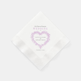 ミスタントラインのアートパープル結婚ホワイトのカスタム 縁ありカクテルナプキン