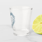 ミスタントラインアートブルー冬のウェディングカスタム ショットグラス (右)