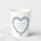 ミスタントラインアートブルー冬のウェディングカスタム 紙コップ (裏面)