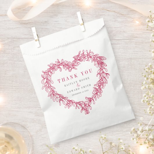 ミスタントライン結婚アート赤感謝してい白君 フェイバーバッグ (クリップ留めされた状態)