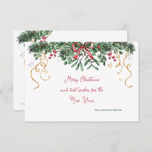 ミスタントーとパインクリスマスカード 招待状 (正面/裏面)