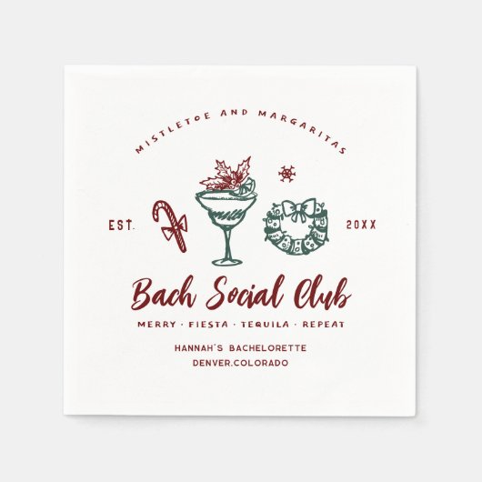 ミスタントーとマルガリータ | クリスマスバチェロレッテ スタンダードカクテルナプキン (正面)