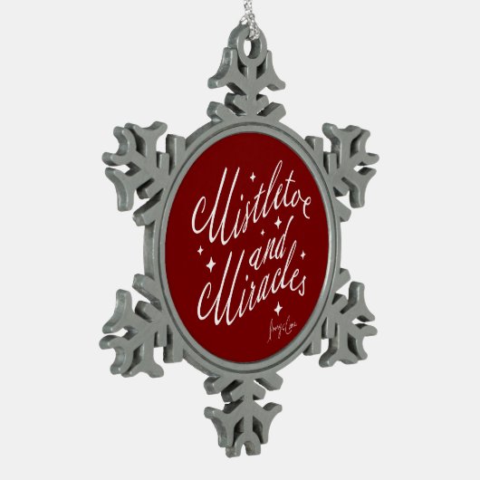 ミスタントーと奇跡赤と白 スノーフレークピューターオーナメント (左)