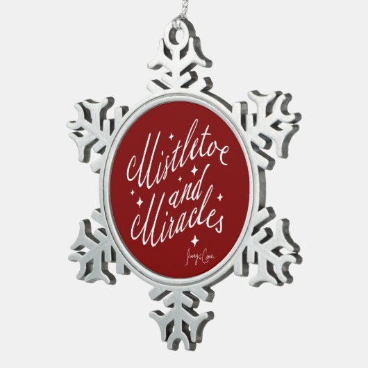ミスタントーと奇跡赤と白 スノーフレークピューターオーナメント (右)