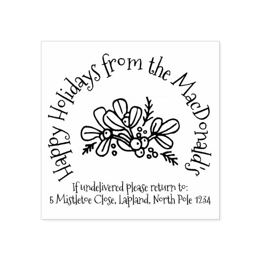 ミスタントーの休日の挨拶差出人住所スタンプ ラバースタンプ (インプリント)