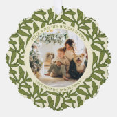 ミスタントーの写真と文字のパーソナライズされたクリスマス オーナメントカード (正面)