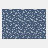 ミスタントーの小枝とストライプクリスマスパターンの混合 ラッピングペーパーシート (正面3)