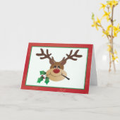 ミスタントーを使ったマンガのトナカイ カード (黄色い花)