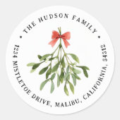 ミスタントークリスマスホリデー差出人住所 ラウンドシール (正面)