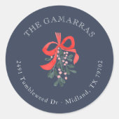 ミスタントークリスマス差出人住所シール ラウンドシール (正面)