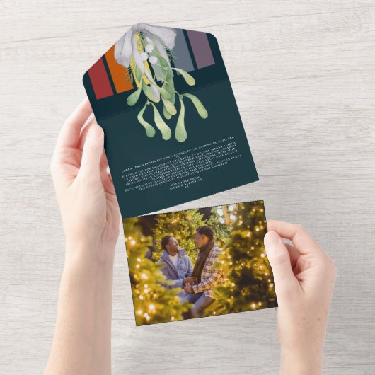 ミスタントーゲイレインボーエレガントクリスマスカード オールインワン招待状 (貼ってはがせる)