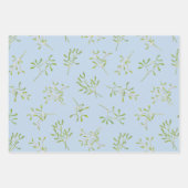 ミスタントーストライプのブルーグリーン ラッピングペーパーシート (正面)