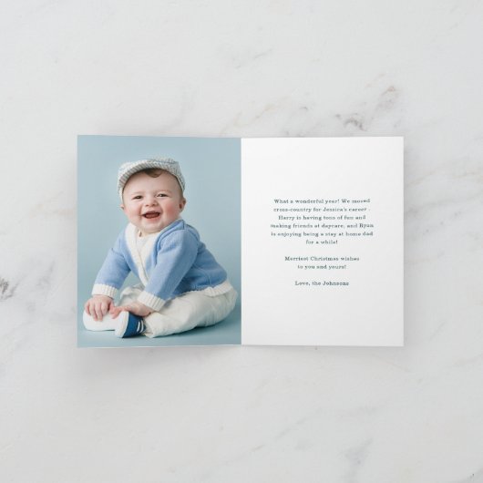 ミスタントータイポグラフィ – 写真クリスマスフォールディングカード シーズンカード (内部)