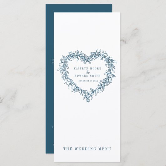 ミスタントーハートブルー結婚ホワイトのメニュー メニュー (正面/裏面)