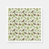 ミスタントーパイングリーン葉クリスマスウィンター スタンダードカクテルナプキン (正面)