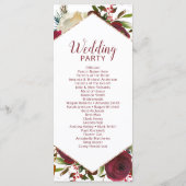 ミスタントーマナーウォーターカラーウィンターウェディングセレモニー プログラム (裏面)