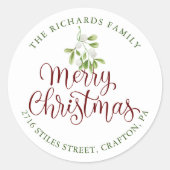 ミスタントーメリークリスマス差出人住所 ラウンドシール (正面)