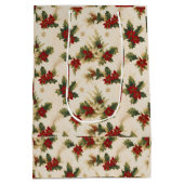 ミスタントーヴィンテージレトロパターンクリスマスプレゼント ミディアムペーパーバッグ (裏面)