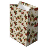 ミスタントーヴィンテージレトロパターンクリスマスプレゼント ミディアムペーパーバッグ (裏面アングル)
