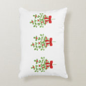 ミスタントー行と赤い格子模様のリバーシブルクリスマス アクセントクッション (正面(垂直))