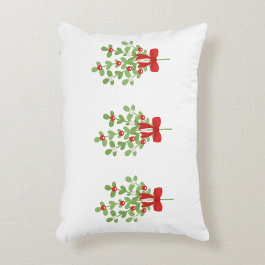 ミスタントー行と赤い格子模様のリバーシブルクリスマス アクセントクッション (正面(垂直))