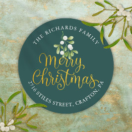 ミスタントー金ゴールドメリークリスマス差出人住所 ラウンドシール