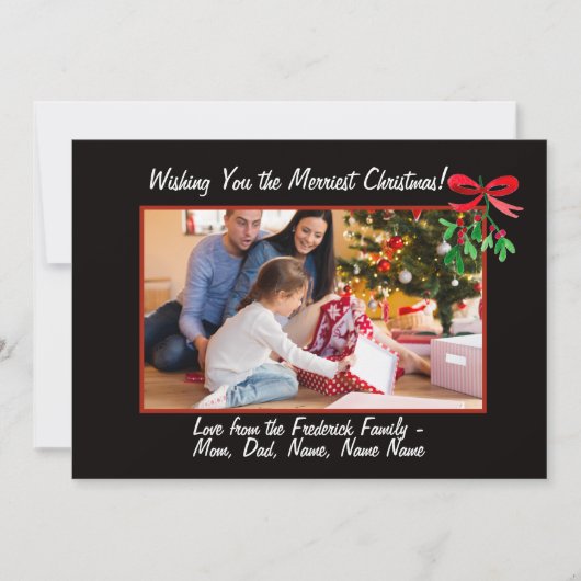 ミスタントー/ブラックフレーム/フォトクリスマスカード シーズンカード (正面)