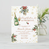 ミスタントー&プロセッコ金ゴールドクリスマスブライダルシャワー 招待状 (スタンド正面)