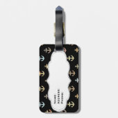 ミスターいかりパターン – ミスター・アンド・ミセス・セットの半分 ラゲッジタグ (裏面縦)